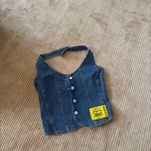 Ganni x Levi’s Denim Halter Top